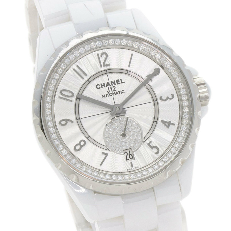 香奈兒 H3841 J12-365 男童鑽石白色陶瓷腕錶-3