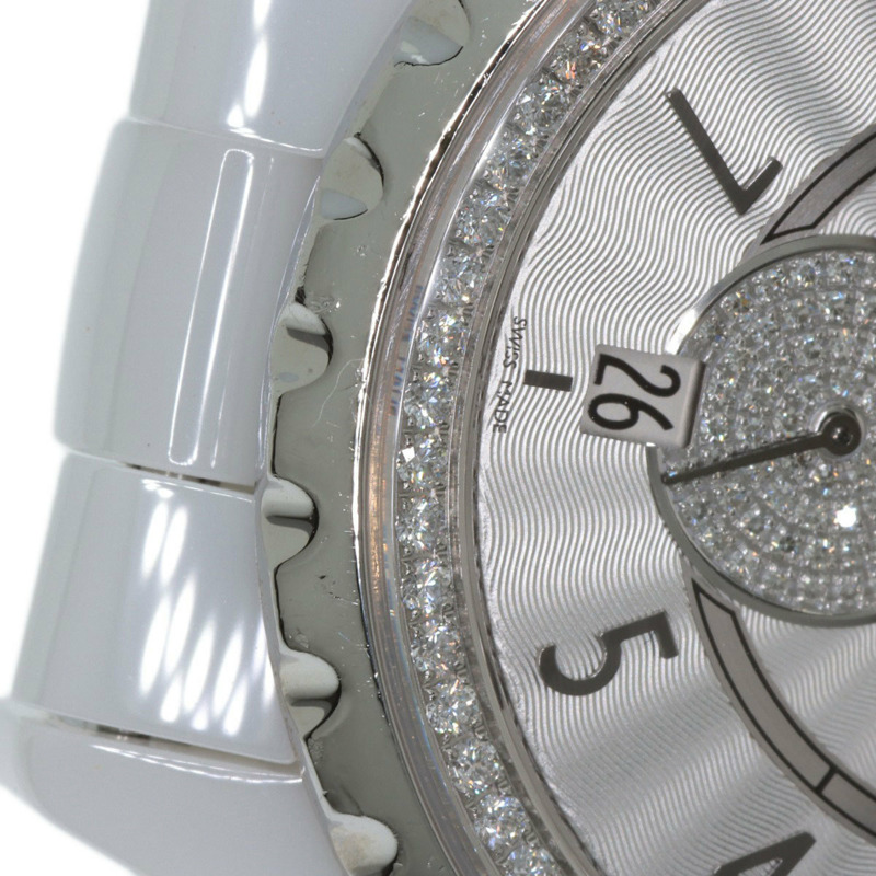 香奈兒 H3841 J12-365 男童鑽石白色陶瓷腕錶-12