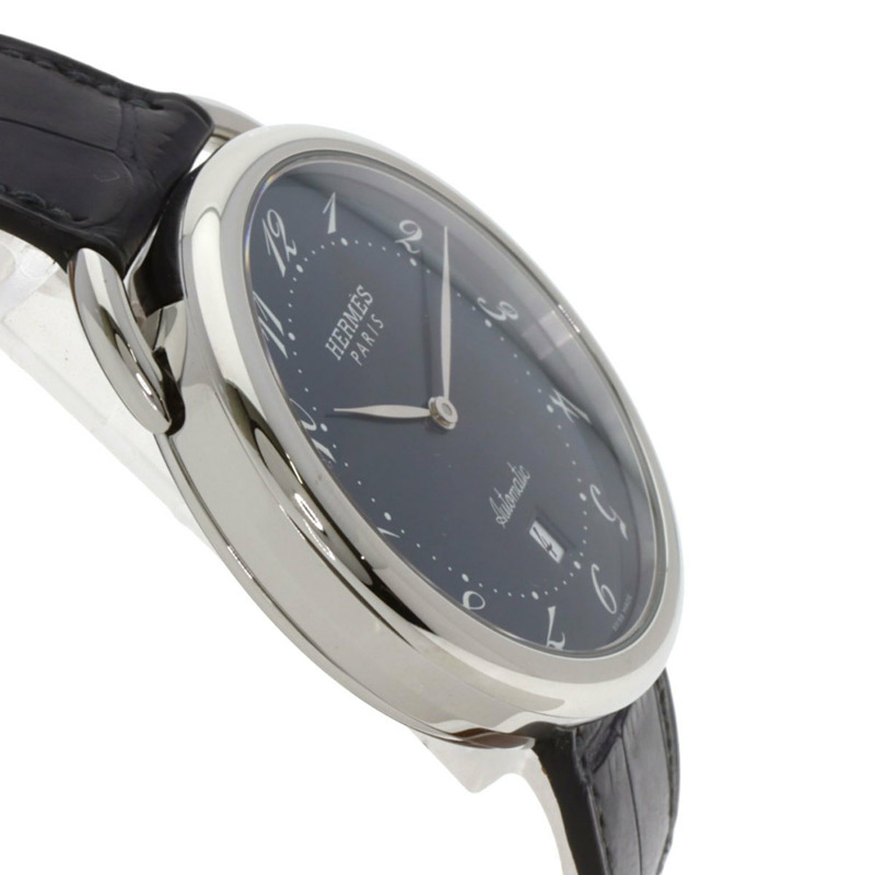 愛馬仕 AR4.810 Arceau 男士不鏽鋼和皮革腕錶-5