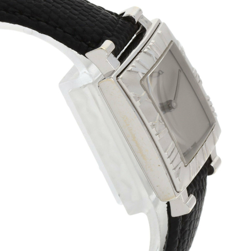 Tiffany Atlas 方形錶盤腕錶,銀色皮革錶帶,女士款-5