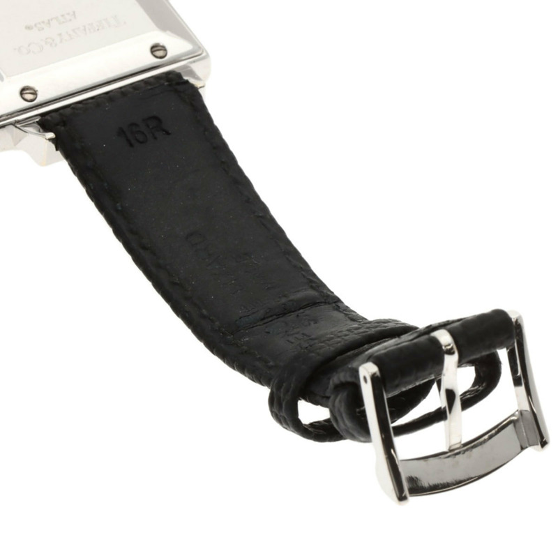 Tiffany Atlas 方形錶盤腕錶,銀色皮革錶帶,女士款-10