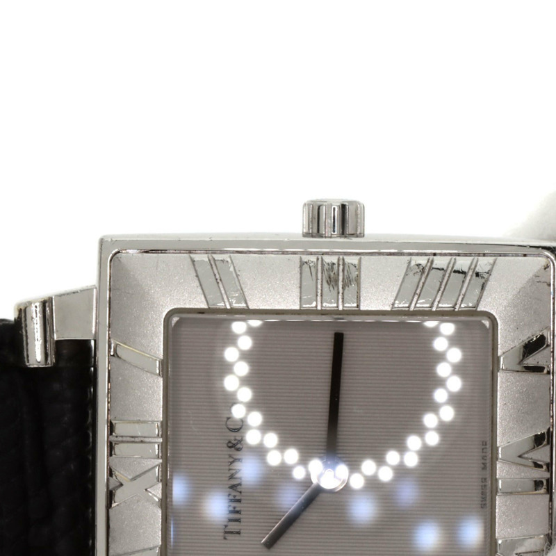 Tiffany Atlas 方形錶盤腕錶,銀色皮革錶帶,女士款-20