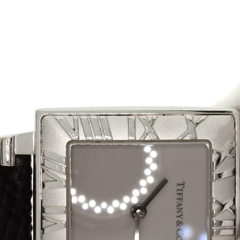 Tiffany Atlas 方形錶盤腕錶,銀色皮革錶帶,女士款-21