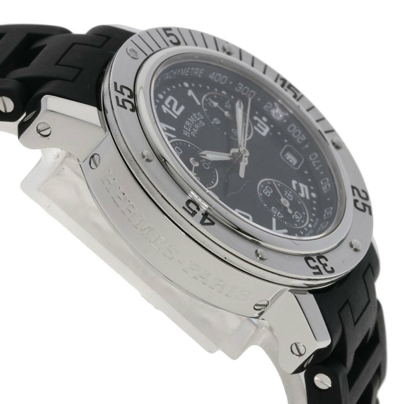 愛馬仕 CL2.315 Clipper 潛水計時腕錶，不鏽鋼和橡膠錶帶，女士款-5