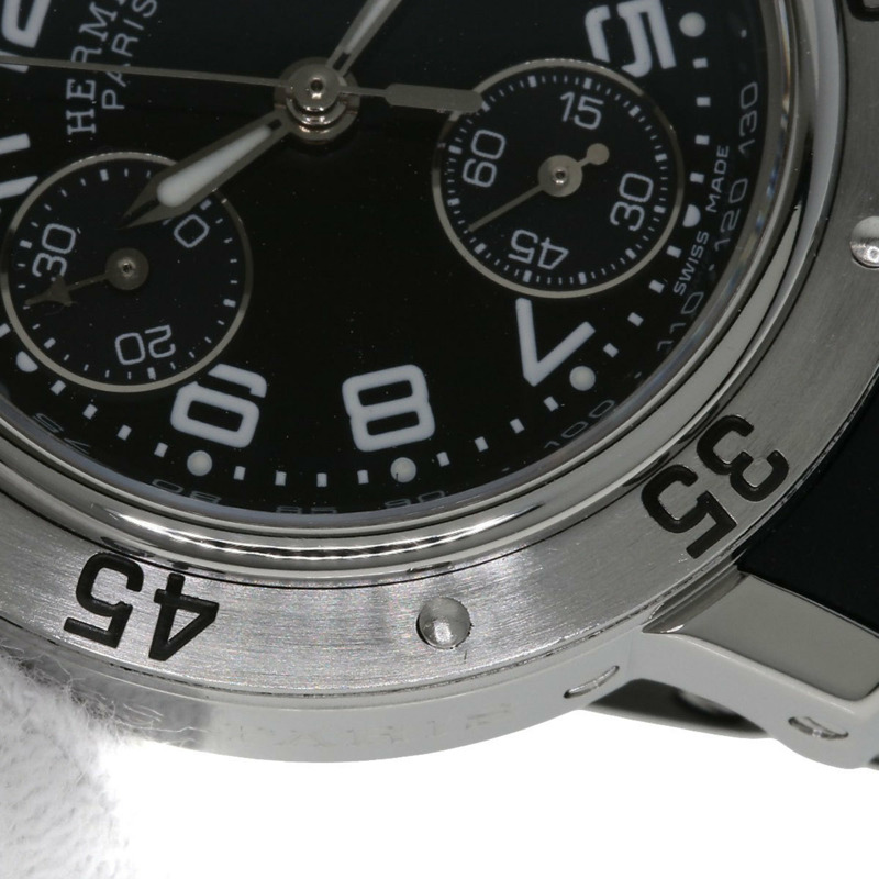 愛馬仕 CL2.315 Clipper 潛水計時腕錶，不鏽鋼和橡膠錶帶，女士款-13