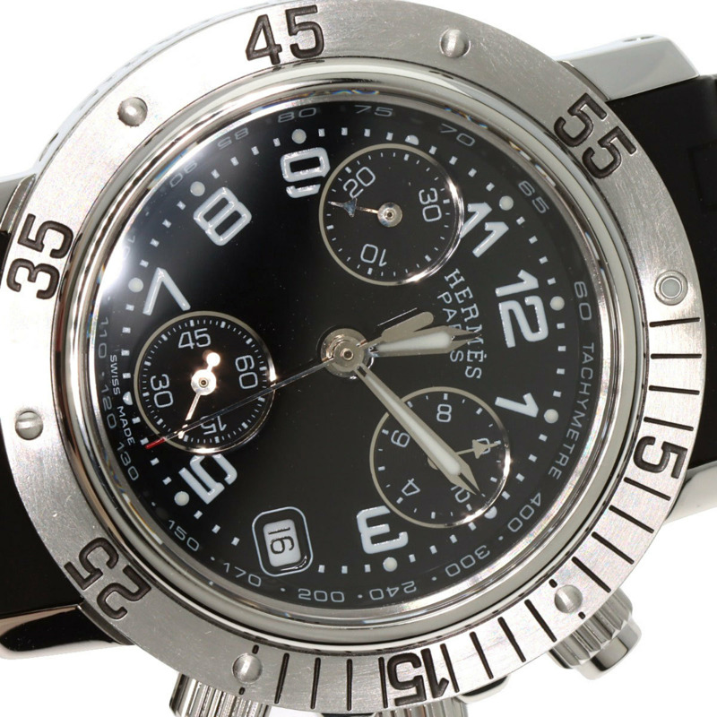 愛馬仕 CL2.315 Clipper 潛水計時腕錶，不鏽鋼和橡膠錶帶，女士款-21