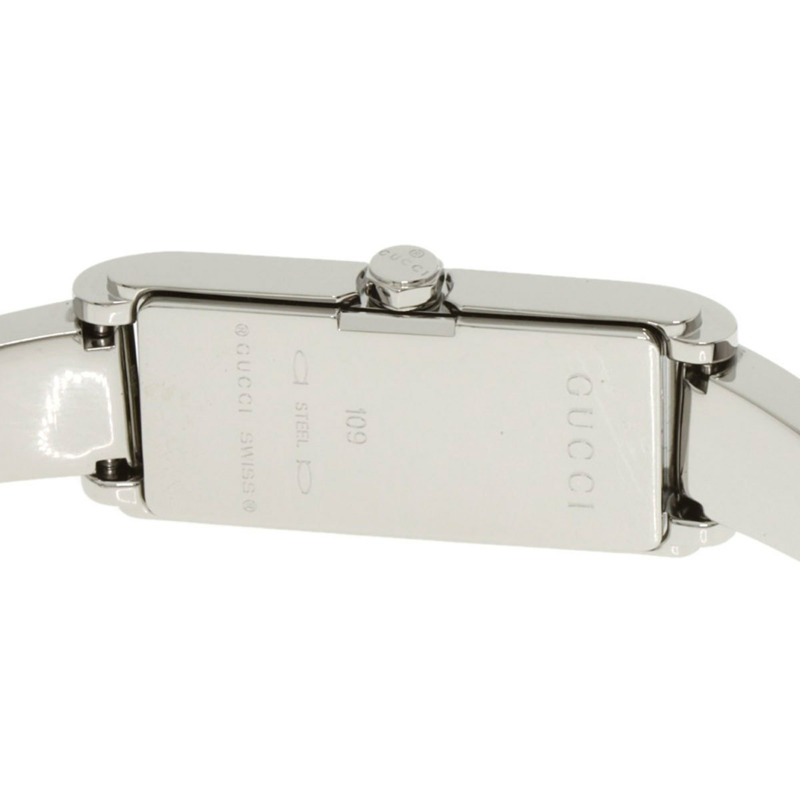 Gucci 109 GG 方形錶盤不鏽鋼女錶-6