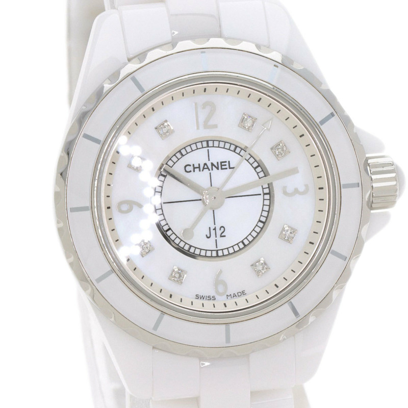 香奈兒 H2570 J12 29毫米 8P 鑲鑽白色陶瓷女錶-3