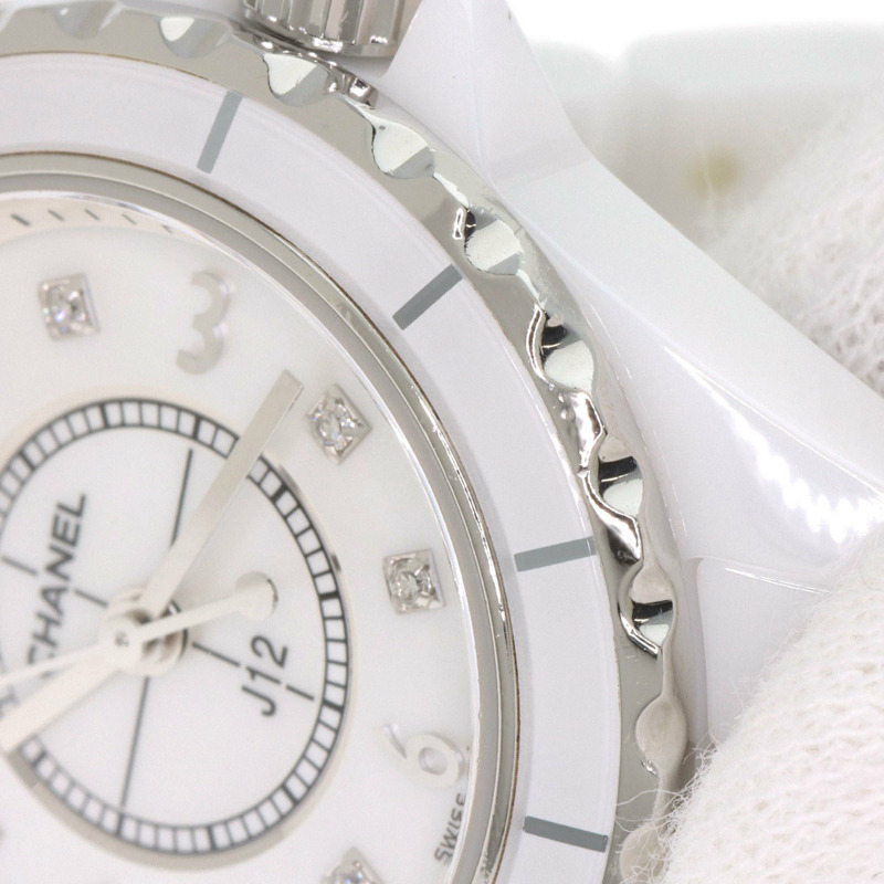 香奈兒 H2570 J12 29毫米 8P 鑲鑽白色陶瓷女錶-12