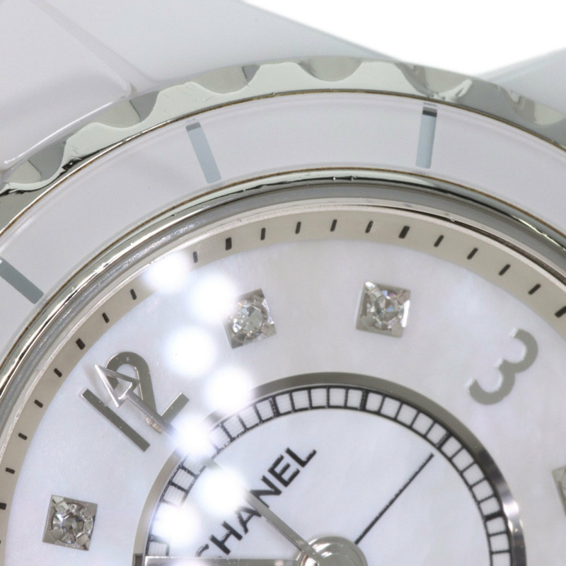 香奈兒 H2570 J12 29毫米 8P 鑲鑽白色陶瓷女錶-20