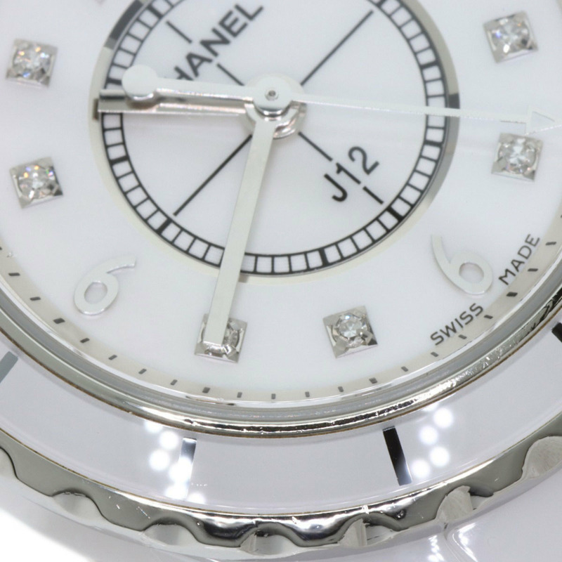 香奈兒 H2570 J12 29毫米 8P 鑲鑽白色陶瓷女錶-21