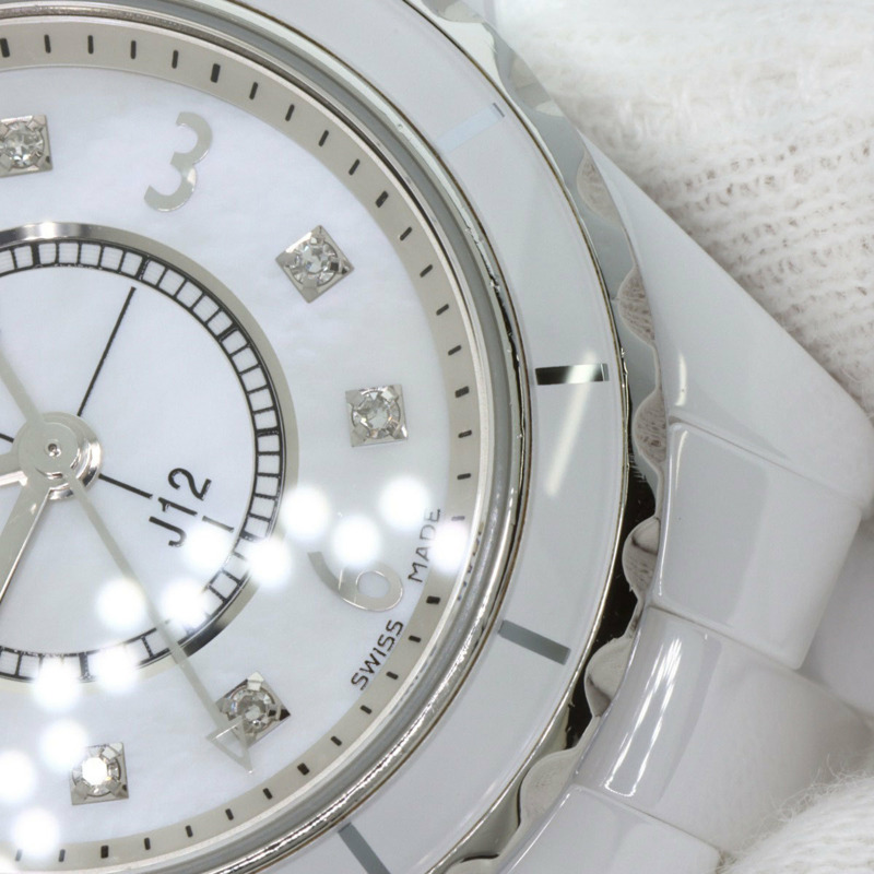 香奈兒 H2570 J12 29毫米 8P 鑲鑽白色陶瓷女錶-23