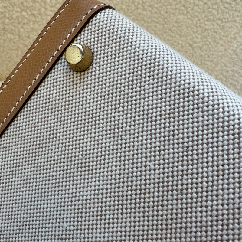 新到📍愛馬仕 Kelly 32 帆布拼皮 圈Y原始成色 品相極佳幾乎全新!拼色真的絕了,圈Y設計很特別,-3