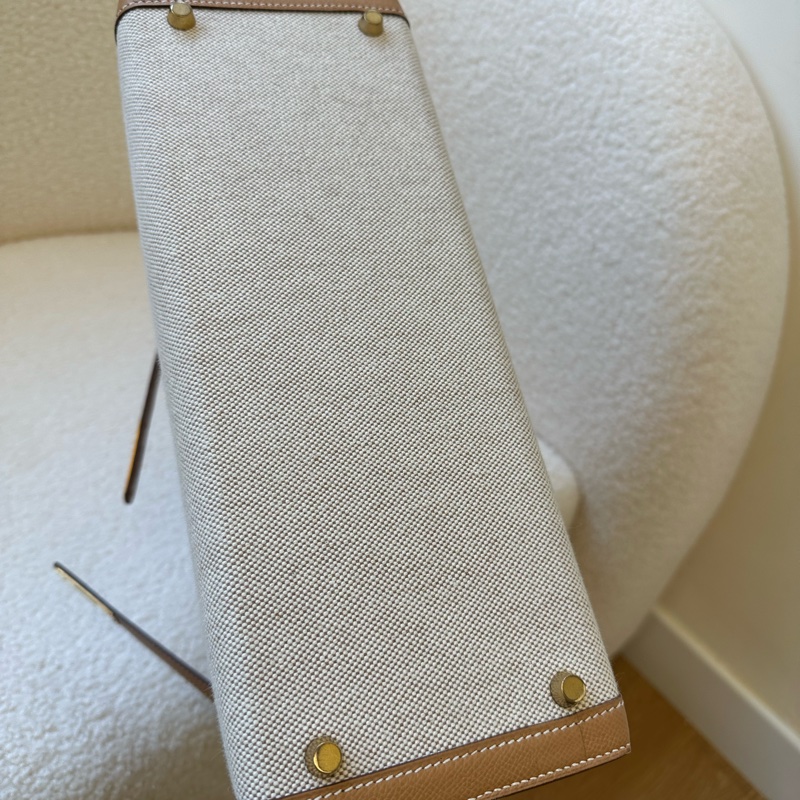 新到📍愛馬仕 Kelly 32 帆布拼皮 圈Y原始成色 品相極佳幾乎全新!拼色真的絕了,圈Y設計很特別,-7