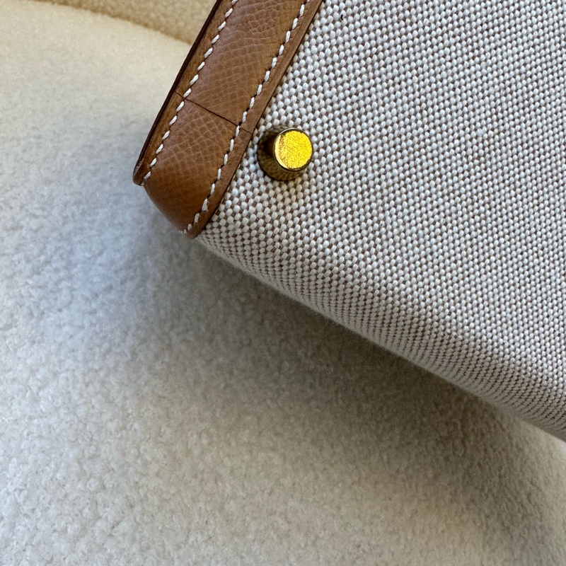 新到📍愛馬仕 Kelly 32 帆布拼皮 圈Y原始成色 品相極佳幾乎全新!拼色真的絕了,圈Y設計很特別,-13