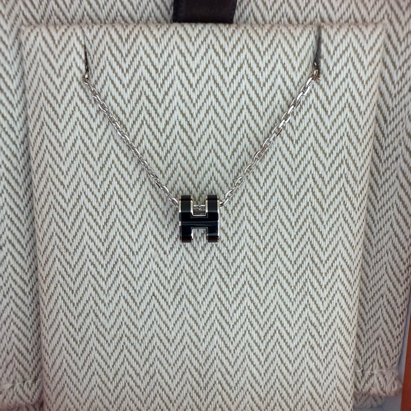 Hermes Mini Pop H項鍊 黑銀-7