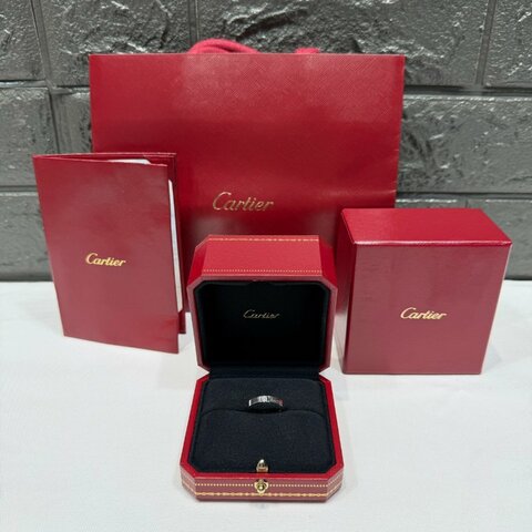 Cartier C DE CARTIER白金單鑽婚戒
