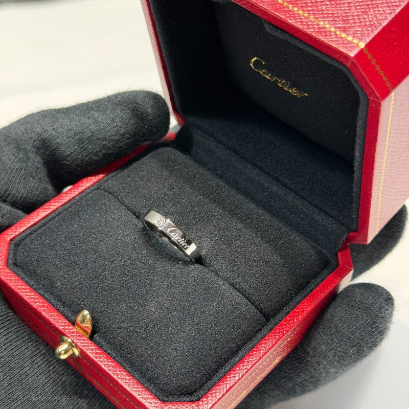 Cartier C DE CARTIER白金單鑽婚戒-1