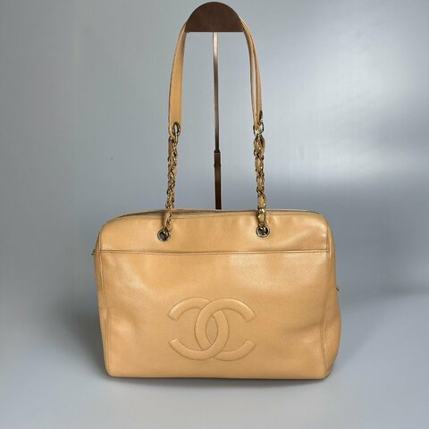 CHANEL 5開 奶茶色CABIAN 托特包