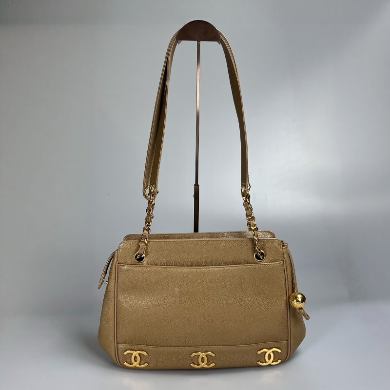 CHANEL 3開 奶茶TRIPLE COCO托特包-0