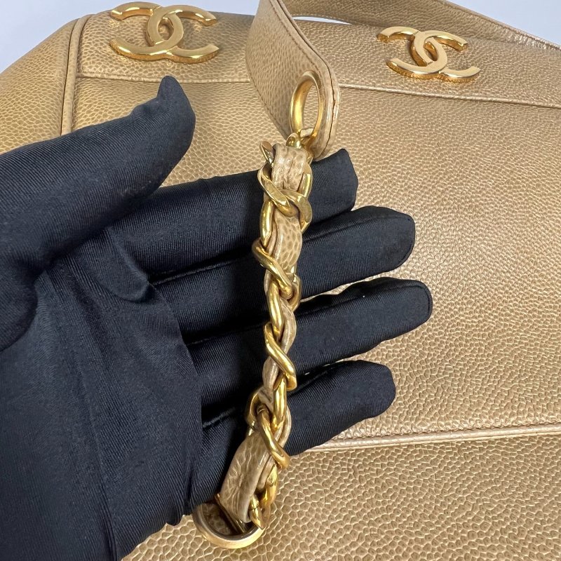 CHANEL 3開 奶茶TRIPLE COCO托特包-10