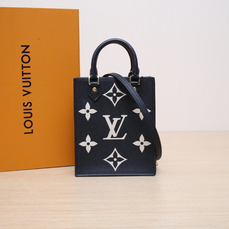 LOUIS VUITTON PETITSACPLAT琴譜包14黑白牛皮晶片肩背包-0