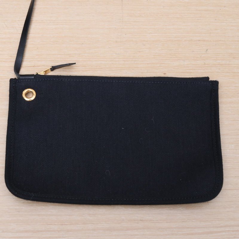 HERMES Herbag3189黑色帆布D刻金扣肩背包-3