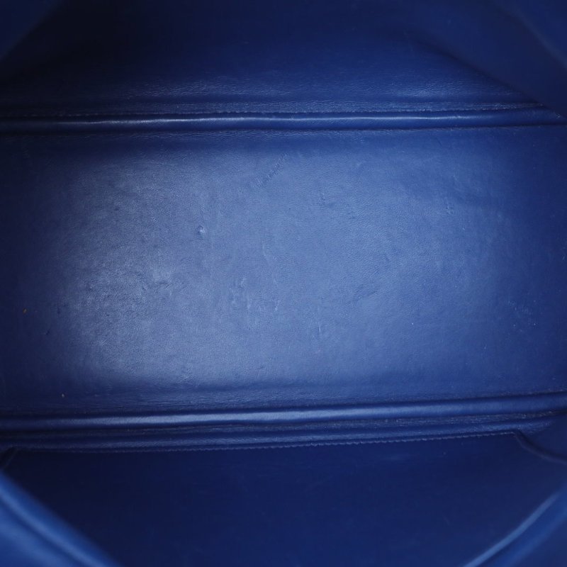 HERMES Bolide保齡球包317E明藍色TC皮框N銀扣肩背包-3