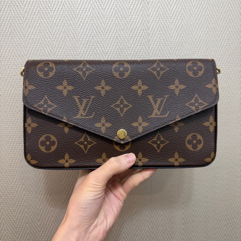 LV 原花金釦三合一鏈包M81896