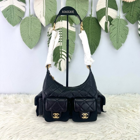 閑置品🌟25c 嬉皮款黑金羊皮HOBO Small Size 晶片款 2025年