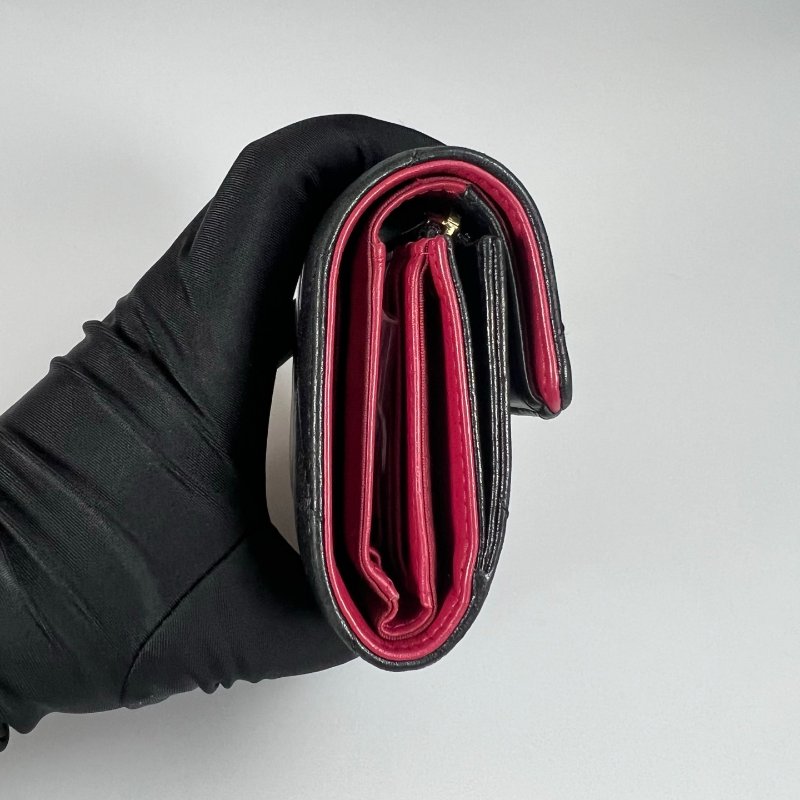 CHANEL 29開 黑金19三折短夾-3