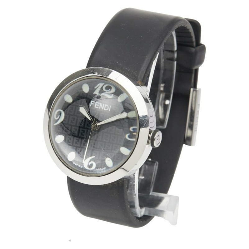 Fendi Bousra 8010G 石英機芯黑色錶盤不鏽鋼橡膠錶帶女錶-1