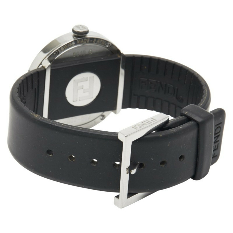 Fendi Bousra 8010G 石英機芯黑色錶盤不鏽鋼橡膠錶帶女錶-2