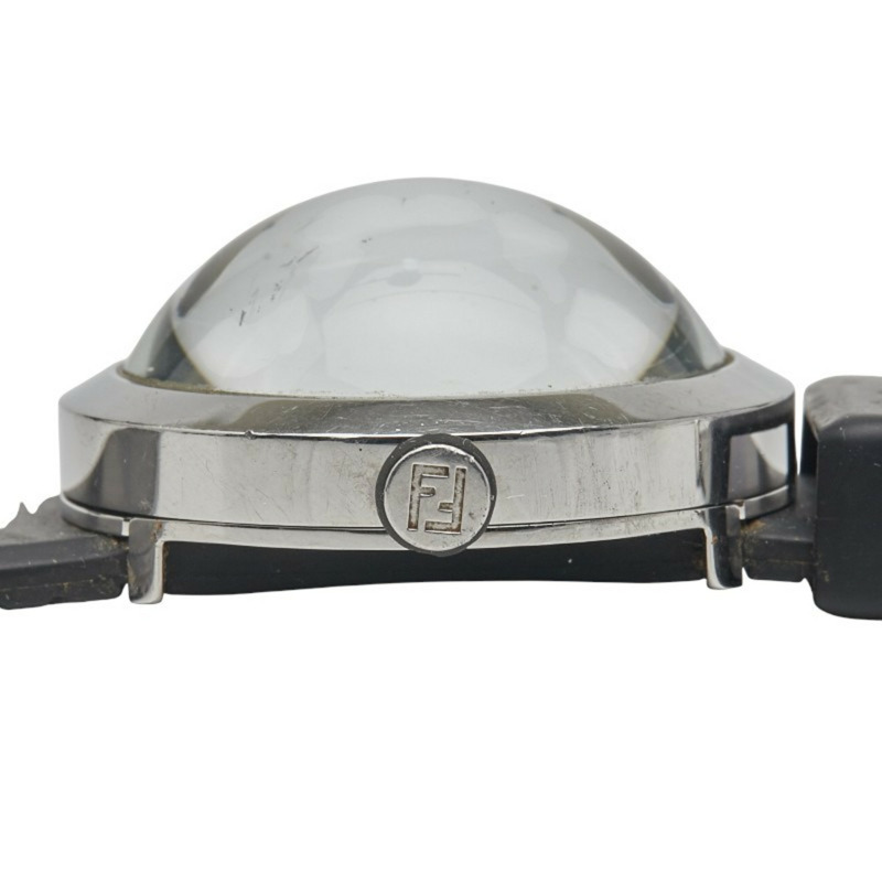 Fendi Bousra 8010G 石英機芯黑色錶盤不鏽鋼橡膠錶帶女錶-4