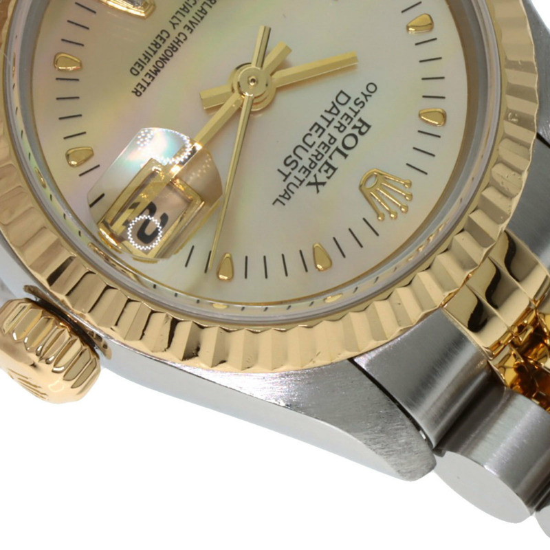 勞力士 79173N2BR 日誌型腕錶，黃色錶殼鑲嵌兩顆鑽石，不鏽鋼錶殼，18K金錶殼，女款-11