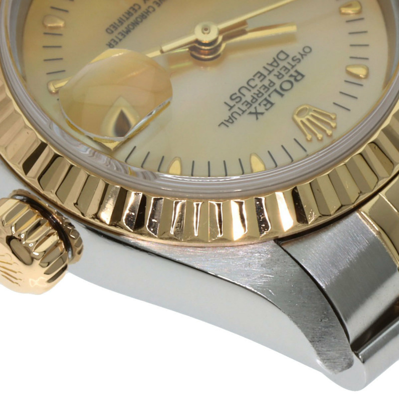 勞力士 79173N2BR 日誌型腕錶，黃色錶殼鑲嵌兩顆鑽石，不鏽鋼錶殼，18K金錶殼，女款-17