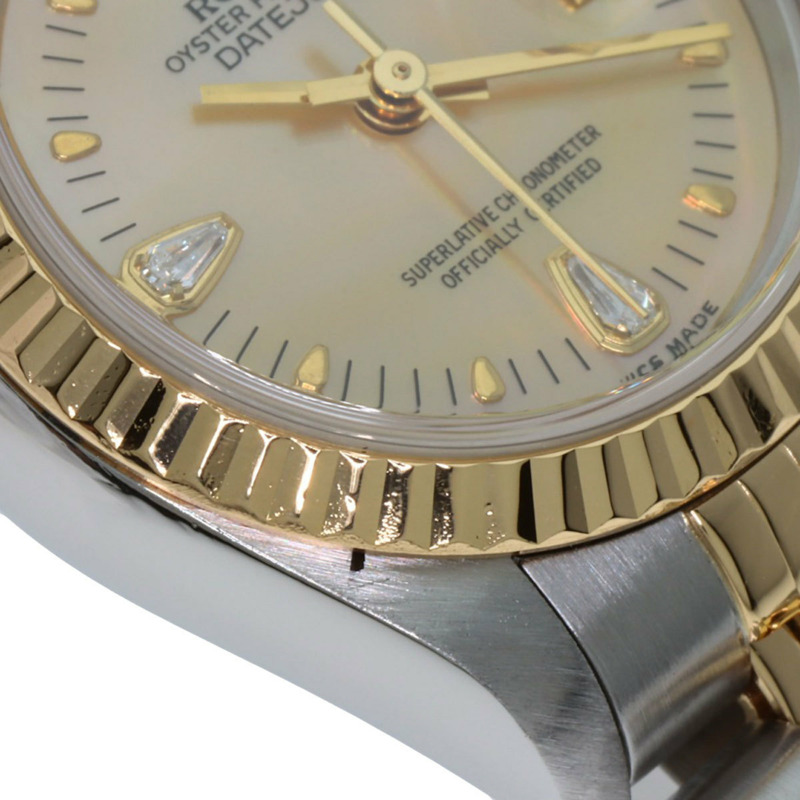 勞力士 79173N2BR 日誌型腕錶，黃色錶殼鑲嵌兩顆鑽石，不鏽鋼錶殼，18K金錶殼，女款-19