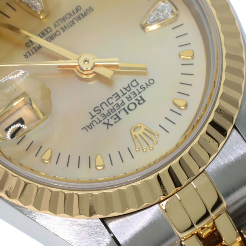 勞力士 79173N2BR 日誌型腕錶，黃色錶殼鑲嵌兩顆鑽石，不鏽鋼錶殼，18K金錶殼，女款-25