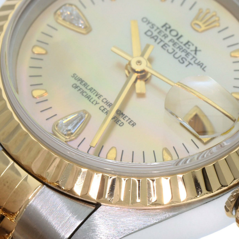 勞力士 79173N2BR 日誌型腕錶，黃色錶殼鑲嵌兩顆鑽石，不鏽鋼錶殼，18K金錶殼，女款-26