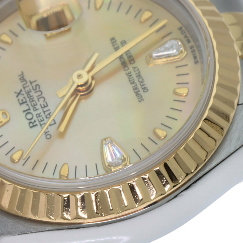 勞力士 79173N2BR 日誌型腕錶，黃色錶殼鑲嵌兩顆鑽石，不鏽鋼錶殼，18K金錶殼，女款-27