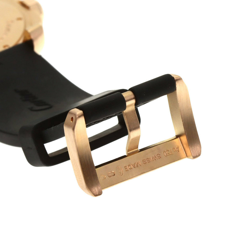 卡地亞 W7100052 Calibre de Diver's 男士腕錶，18K 玫瑰金，橡膠錶帶-8