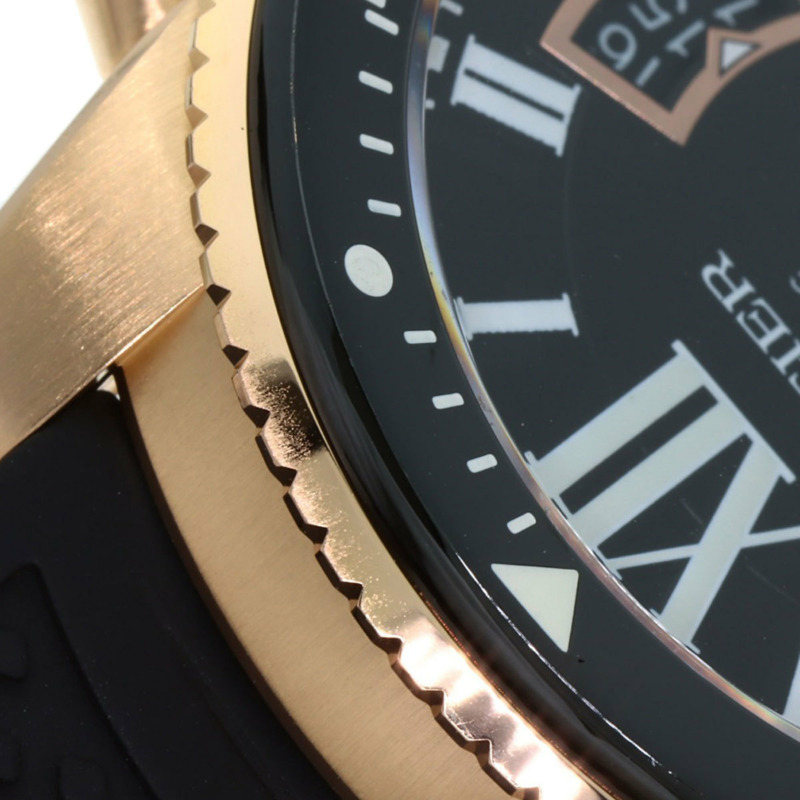 卡地亞 W7100052 Calibre de Diver's 男士腕錶，18K 玫瑰金，橡膠錶帶-18