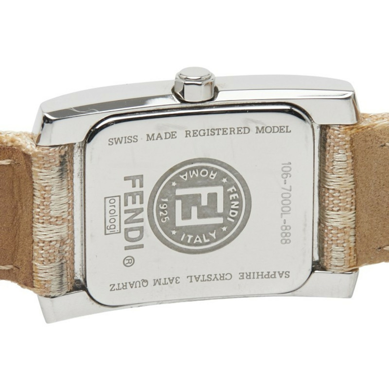 Fendi Horologi Classico 腕錶 7000L 石英機芯 米色錶盤 不鏽鋼錶帶 皮革錶帶 女士 FENDI-3