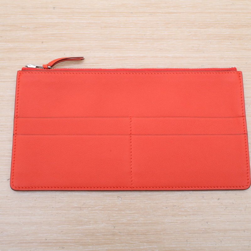 HERMES JigeElan手包219J火焰橙Swift皮/蜥蜴皮T刻銀扣肩背包-3