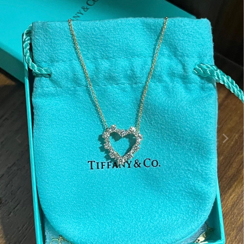 TIFFANY&CO 愛心鑽石項鍊 18k 750-0