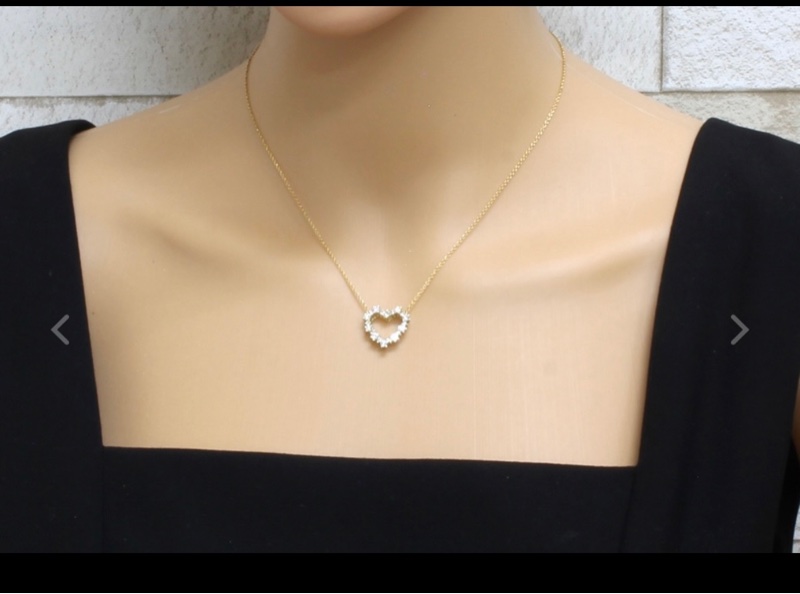 TIFFANY&CO 愛心鑽石項鍊 18k 750-2