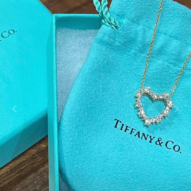 TIFFANY&CO 愛心鑽石項鍊 18k 750-5