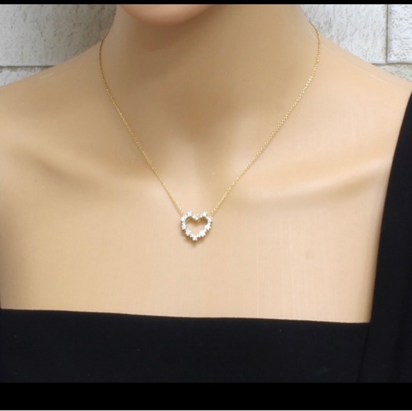 TIFFANY&CO 愛心鑽石項鍊 18k 750-7