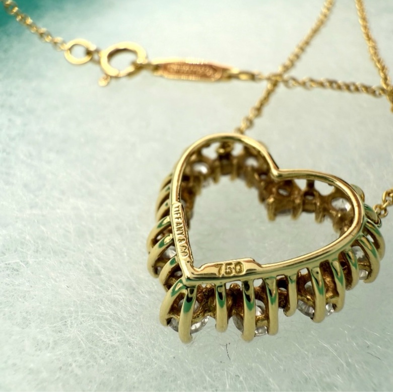 TIFFANY&CO 愛心鑽石項鍊 18k 750-8