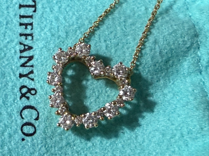 TIFFANY&CO 愛心鑽石項鍊 18k 750-5
